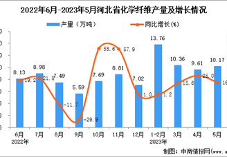 2023年5月河北化学纤维产量数据统计分析