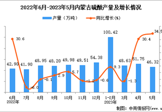 2023年5月内蒙古硫酸产量数据统计分析