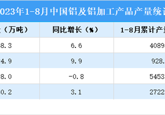 2023年8月中国铝加工产业运行情况：铝材产量同比增长6.6%